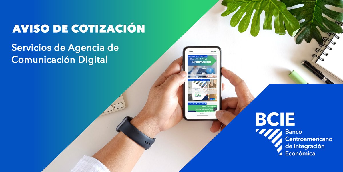 BCIE_Org's tweet photo. #CotizacionesBCIE | El BCIE requiere los servicios profesionales de una empresa especializada en comunicación digital.

Más información: https://t.co/DE98xduDHJ https://t.co/ZZ4OFs311P