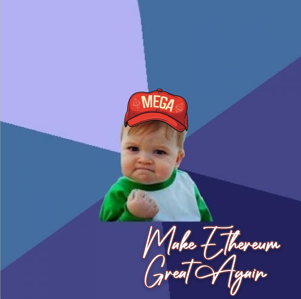 MEGAEthOnX's tweet photo. $MEGA 

With the #ETH #ETF approvals in place, even a toddler can get in!  

It's time to Make #Ethereum Great Again!  

#MAGA $MAGA #memecoin #Trump https://t.co/JXNCAN1YAn