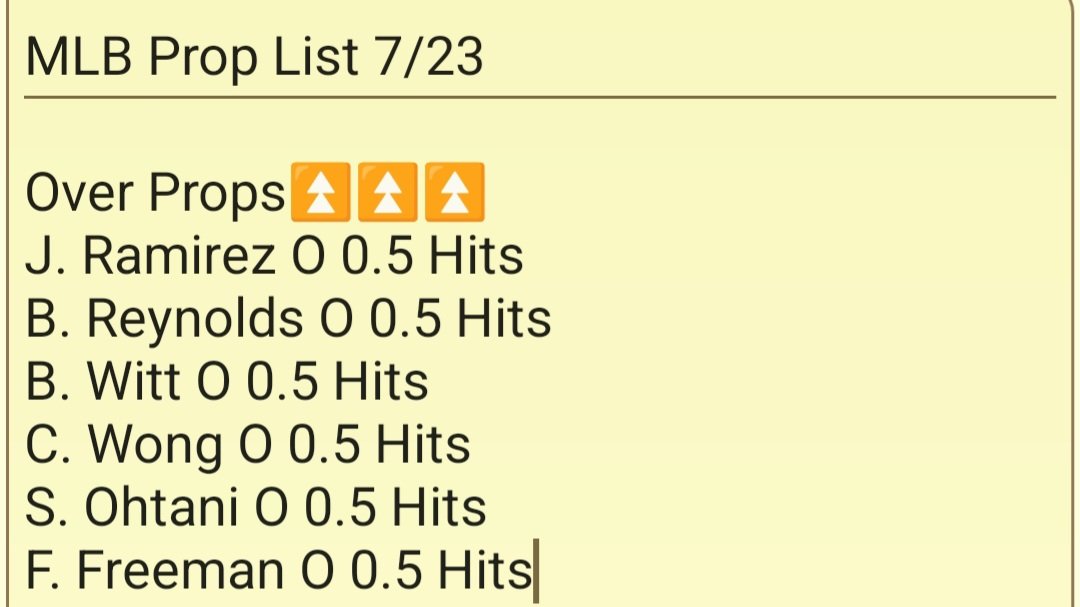 FindingProps's tweet image. MLB Prop List 7/23
Today's picks
#SportsGambling #propbets #NBA #MLB #sportsbettingpicks #sportsbettingtwitter #sportsbets #sports