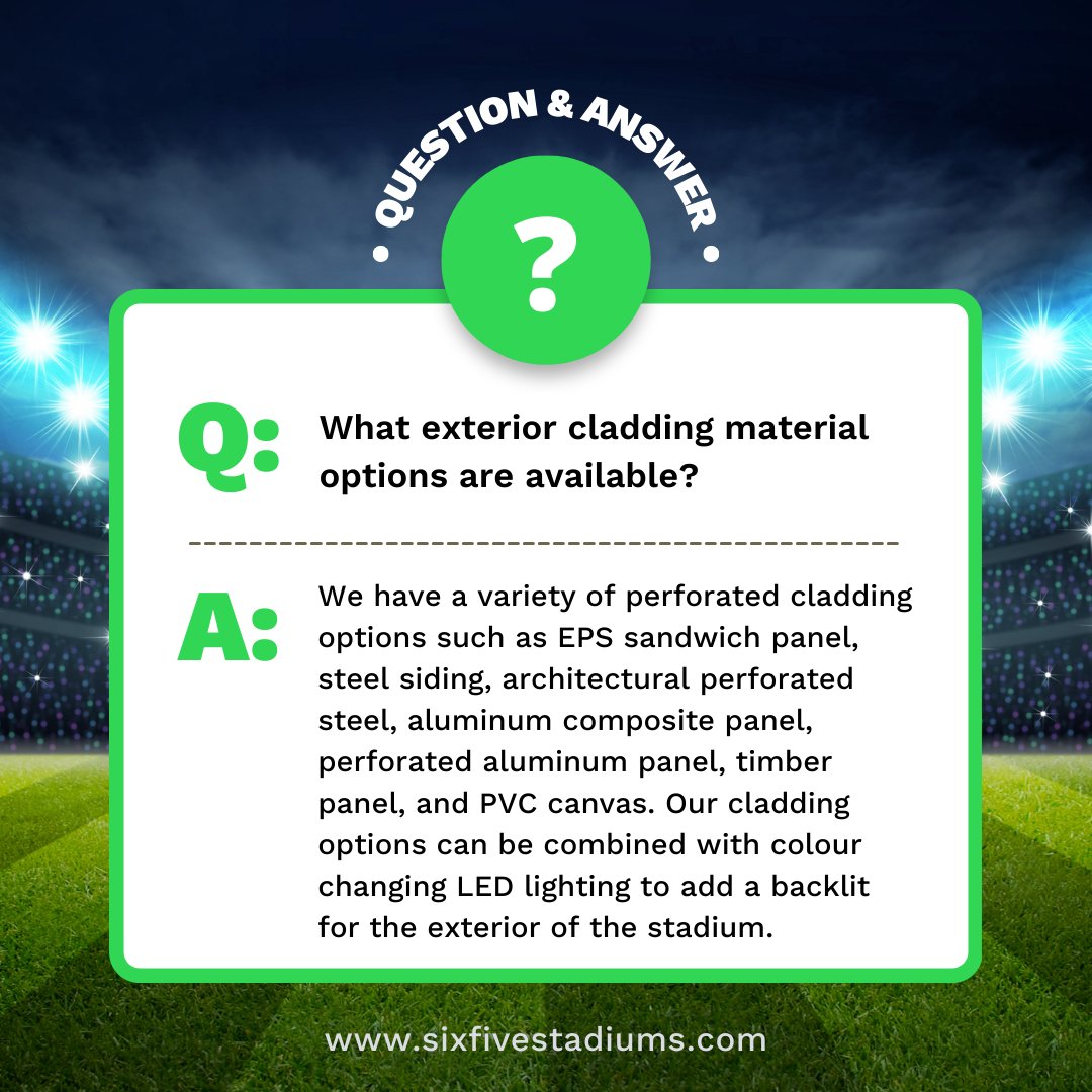 sixfivestadiums's tweet image. Ready to discuss #claddingsolutions for your #stadium project? We'll help you choose the perfect material to meet your aesthetic, functional, and budgetary requirements

Contact us today to get started! 🏟️