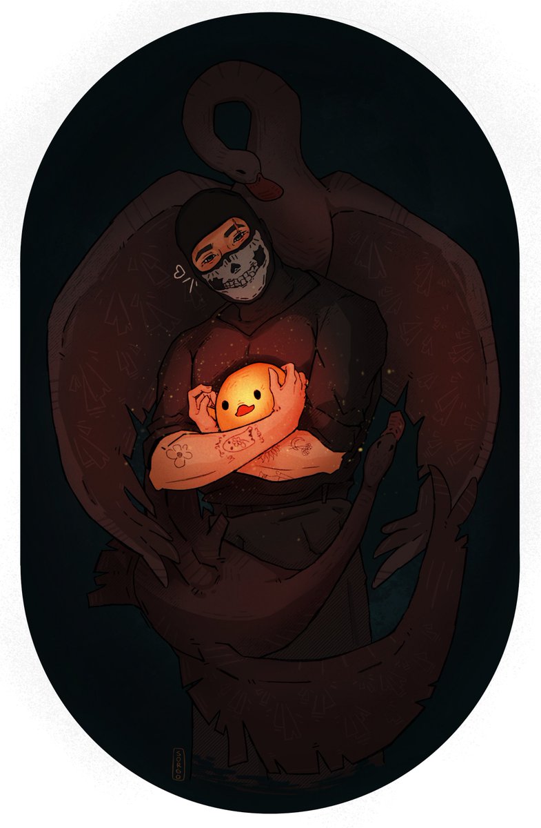 xSorgo's tweet image. So because posting on tiktok is too stressful for me I’ll post this lil fanart of @mil_koen and his army of geese here 🙏🏻
I hope it’ll reach u ✨