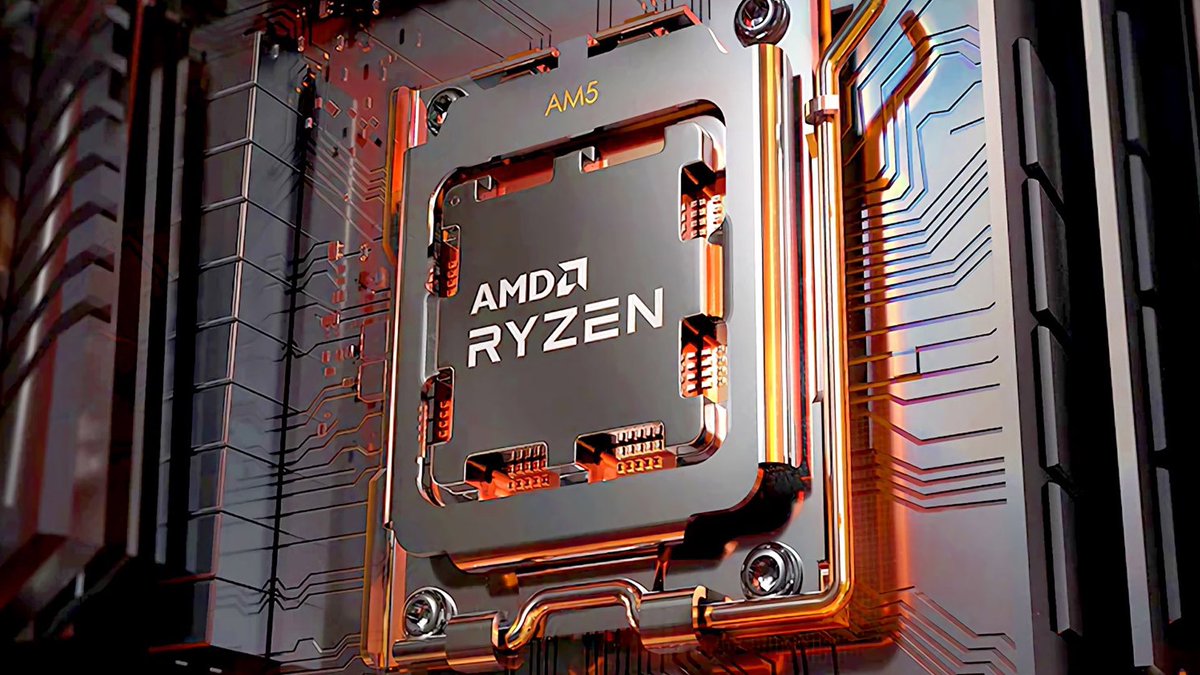 RevivThriveGame's tweet photo. The AM5 socket, introduced by AMD for Ryzen 7000 CPUs, features an LGA 1718 design, supports DDR5 and PCIe 5.0, maintains AM4 cooler compatibility, and offers enhanced power delivery and future CPU support. https://t.co/ij2g9rLi1R