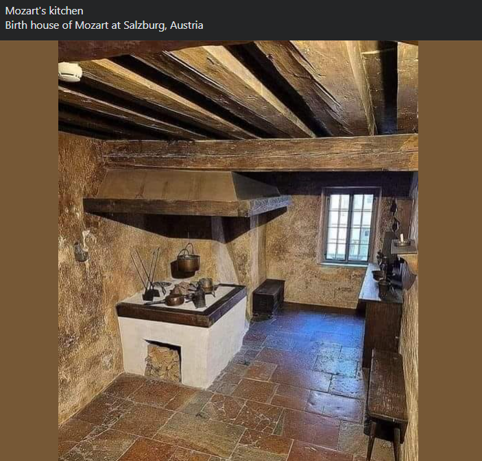 stoicdog's tweet photo. Sometimes I think about how, as a kid, little Mozart made a bunch of brilliant songs and stuff. Then I think about his house where he grew up and think what else was he going to do? #kitchen #mozart #music #assassination https://t.co/pGkM6mo4Zc