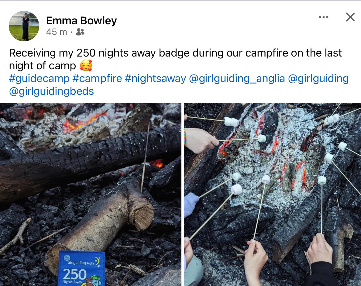 Presenting a 250 nights away badge! What an achievement!
<a href="/gguidinganglia/">Girlguiding Anglia</a> <a href="/BedsGuides/">Beds Guiding</a> <a href="/Girlguiding/">Girlguiding</a>