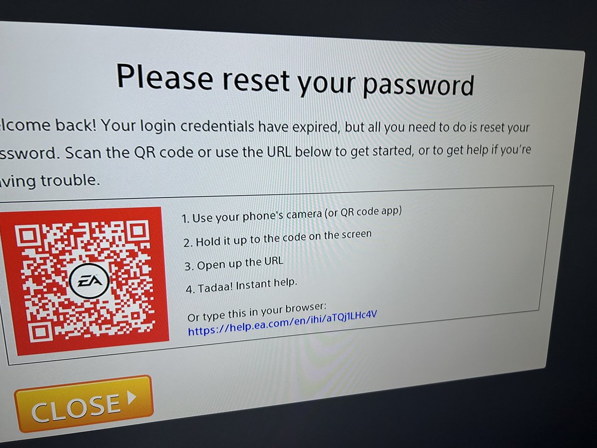 Woodjt021's tweet photo. @EAHelp trying to play online dynasty and keep getting the message below. I reset password but still no luck. https://t.co/jZ8gIWBb04