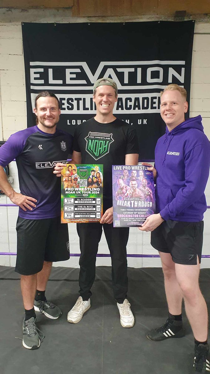 G-Man (@gmansempire) on Twitter photo Good morning sports fans. Paid a visit to <a href="/ElevationWrest/">Elevation Wrestling</a> dojo to promote the UK tour. <a href="/JosephConners/">Joseph Conners</a>  <a href="/TextbookBaby/">Dave Breaks</a>   have a big show this August! I hope you can check it out. The <a href="/noah_ghc/">γγγ¬γΉγͺγ³γ°γ»γγ’ ο½PRO WRESTLING NOAH</a> poster was framed in the dojo.
progresswrestling.com/tickets Good morning sports fans. Paid a visit to <a href="/ElevationWrest/">Elevation Wrestling</a> dojo to promote the UK tour. <a href="/JosephConners/">Joseph Conners</a>  <a href="/TextbookBaby/">Dave Breaks</a>   have a big show this August! I hope you can check it out. The <a href="/noah_ghc/">γγγ¬γΉγͺγ³γ°γ»γγ’ ο½PRO WRESTLING NOAH</a> poster was framed in the dojo.
progresswrestling.com/tickets