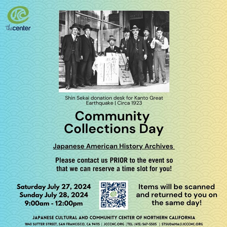 nichibei's tweet photo. Do you have photos, personal documents and mementos that reflect life in S.F.’s Japantown and the broader area prior to Dec. 7, 1941? The JCCCNC would like to scan and add the digital files to their archive of “Issei-focused treasures.” https://t.co/JBuD3PaLwR https://t.co/kcTgI4OQKH