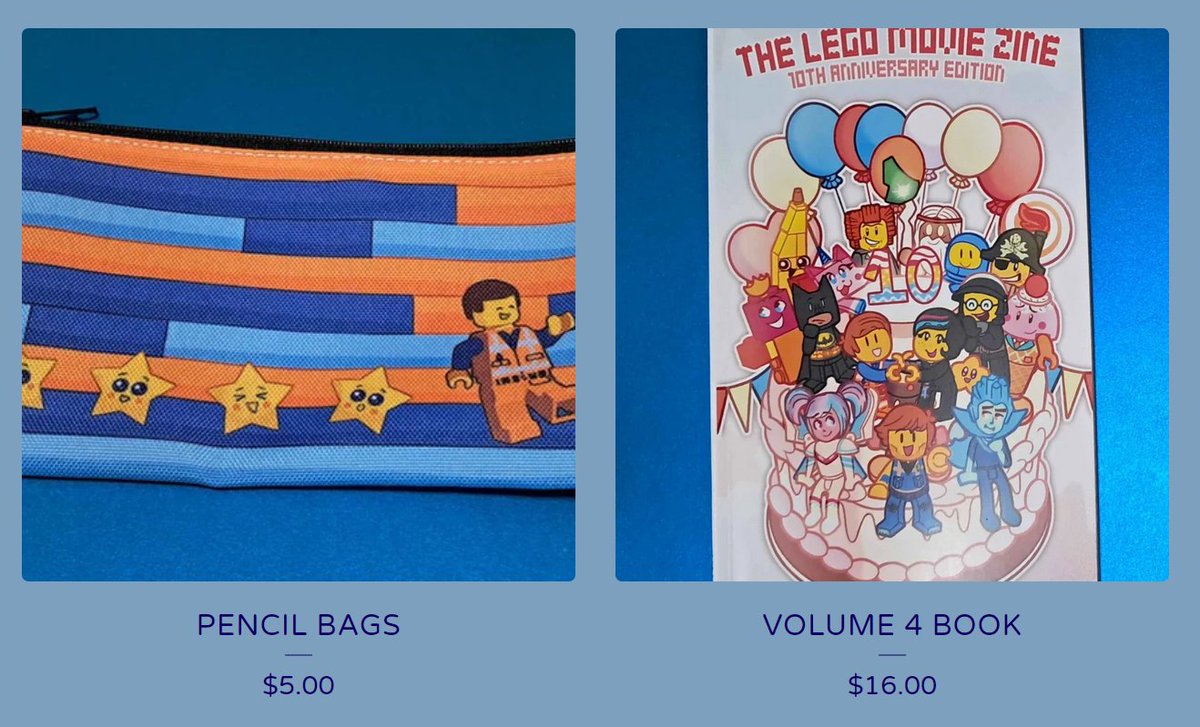 MORE EXTRAS! We have VERY LIMITED pencil bags and some books! if you haven't already check out all our other extras on the store as well!

SHOP LINK: thelegomoviezine.bigcartel.com