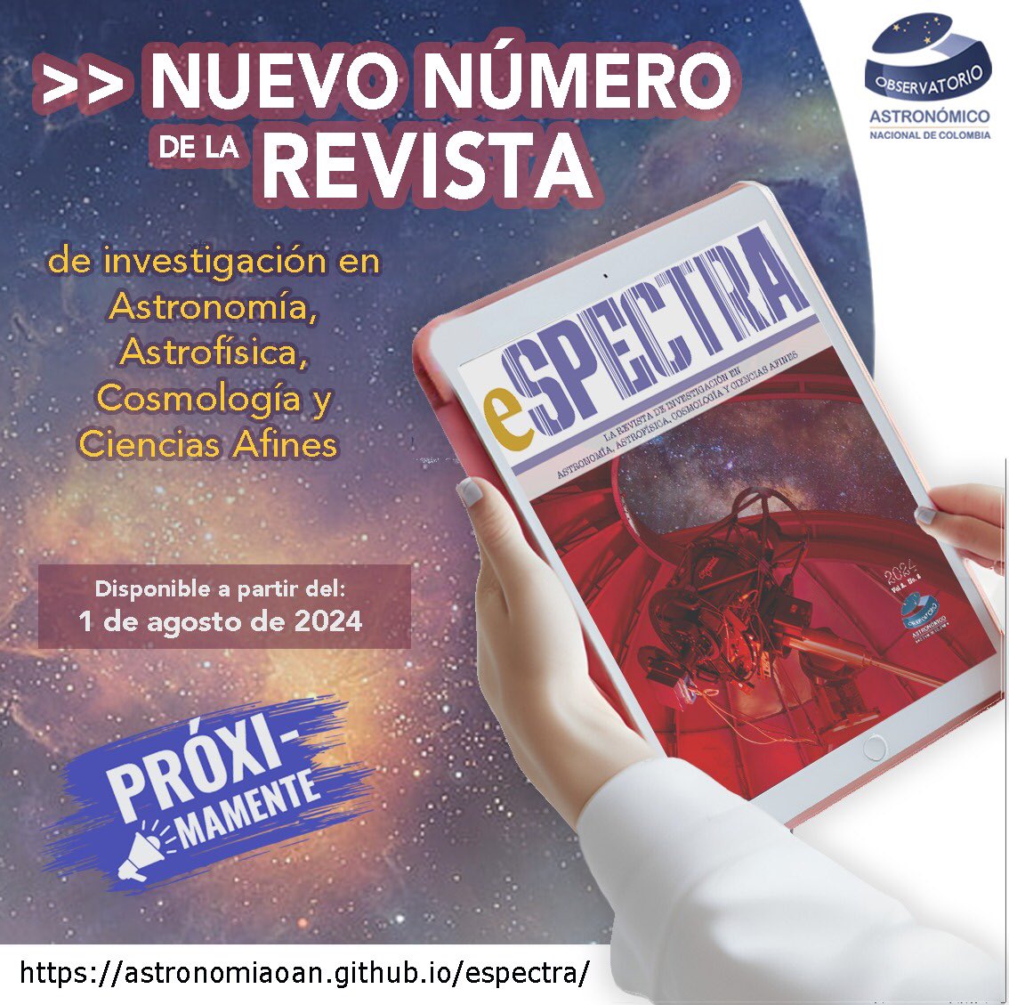 astronomiaOAN's tweet photo. Muy pronto, un nuevo número de la Revista #eSPECTRA No te lo pierdas !! https://t.co/VGYZMWb2E9