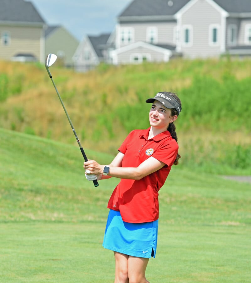 Colin McAskin (pictured) of <a href="/SVCCGolfShop/">Saucon Valley</a> and Grant Burkhart of Kennett Square share the 73rd Junior Boys' Championship lead after 70s at St. Anne's Golf Links.

Savannah Laverty of GAP <a href="/youthoncourse/">Youth on Course</a> leads the Girls' Division with a 73.

RECAP: hubs.la/Q02HKyyP0