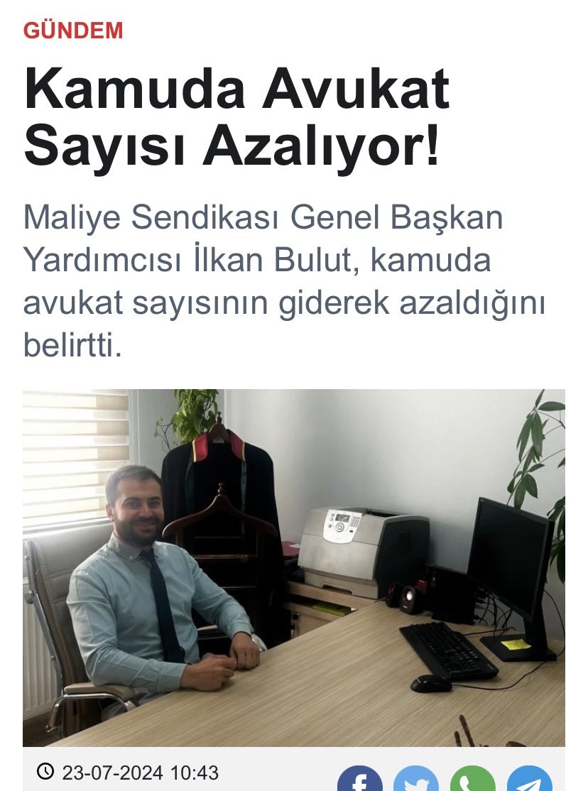 Maliye Sendikası Hazine Avukatları ve Kamu Avukatları adına basın açıklaması düzenledi ❗️

Maliye Sendikası Genel Başkan Yardımcısı İlkan Bulut, kamu avukatlığının kariyer meslek sayılmadığını kamunun icra ve davalarını takip etmek suretiyle yargı faaliyeti sürdürmekte olan kamu