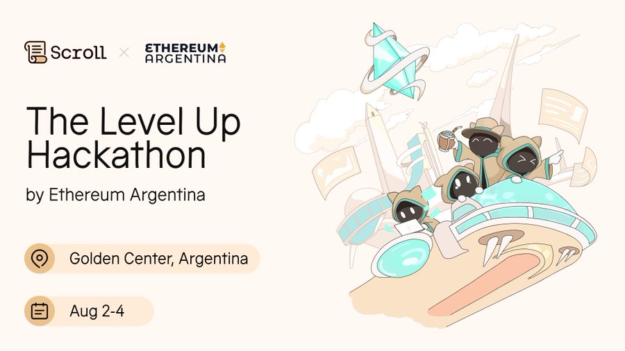 wakeuplabs's tweet photo. ¡Te invitamos a sumarte al #LevelUpHackathon!🧑💻
🚀 Del 2 al 4 de agosto, organizado por @Scroll_ZPK y @EtherArgentina
Desde #WakeUp, nuestro co-founder @0xMilton se sumará como jurado para evaluar los proyectos presentados 🙌 ✨
Más info e inscripción 👉 https://t.co/iV35inLZ9X
¡No te lo pierdas!
