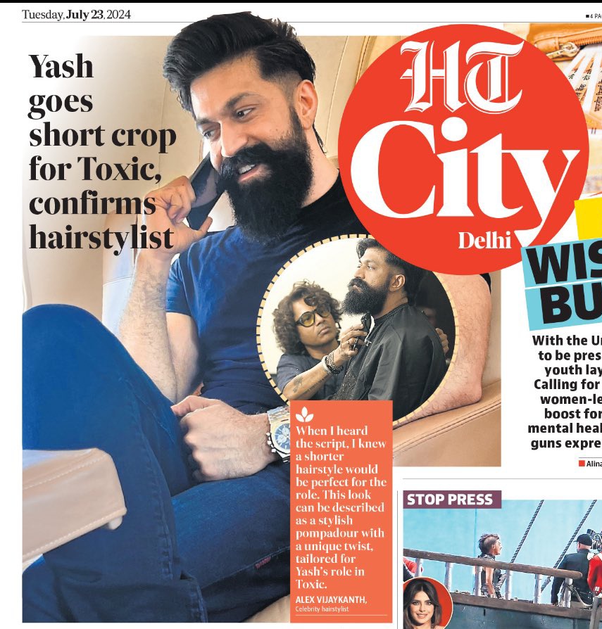 When I heard the script, I knew a shorter hairstyle would be perfect for the role. This look can be described as a stylish pompadour with a unique twist, tailored for Yash's role in #Toxic

- ALEX VIJAYKΑΝΤΗ,Celebrity hairstylist

#ToxicTheMovie #YashBOSS <a href="/TheNameIsYash/">Yash</a>