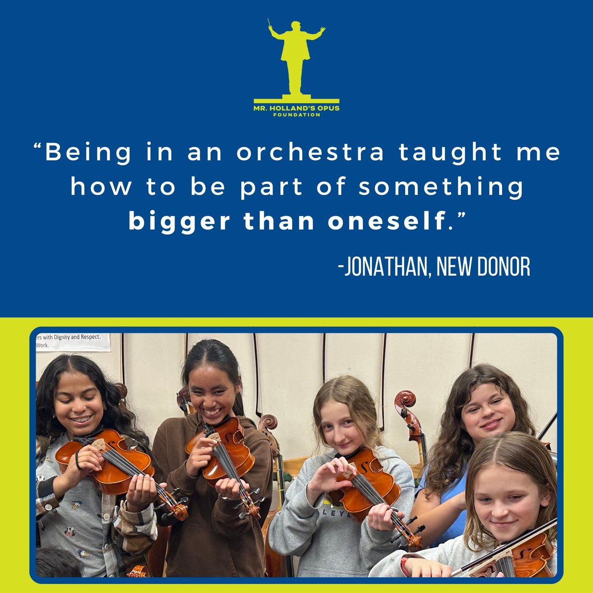 HollandsOpusFdn's tweet photo. MHOF is grateful for the support of those like Jonathan who understand the power of music and the importance of community. Thank you for your generous gift, Jonathan! 🎶✨ #donors #musiceducationmatters #orchestra #mhof #gratitude https://t.co/mwdrD0VxQK