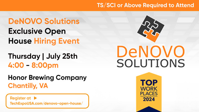 TechExpoJobFair's tweet image. DeNOVO Solutions invites you to an exclusive Open House event designed for top-tier Cloud Engineers and IT professionals.
Register with code TE24: TechExpoUSA.com/DeNOVO