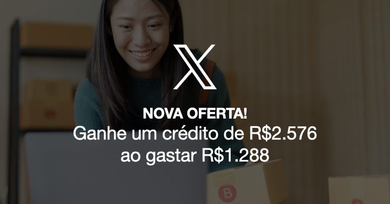 XBusiness's tweet photo. Dê um impulso ao seu negócio no X! 

Receba um crédito de R$2.576 depois de investir R$1.288 em anúncios pela primeira vez em 2024 (T&amp;C aplicam). Lance sua campanha em apenas alguns minutos 👇