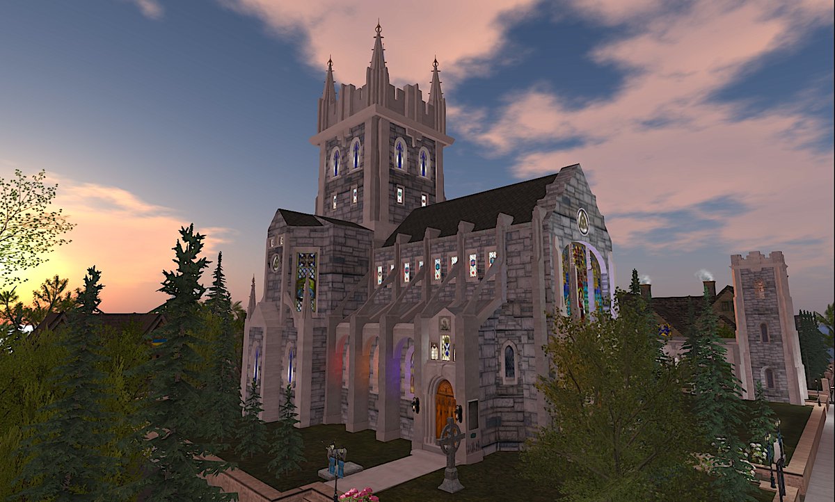 Ten years ago today I "finished" this "small chapel" that got totally out of hand. The Cathedral has grown in so many ways that it's practically a different building than when it started. You can read more about this ten year project in the ALT descriptions. #SecondLife