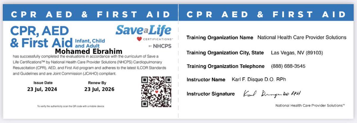 moahmed2712's tweet photo. I am thrilled to announce that I have been certified by National Health Care Provider Solutions (NHPCS) and received my provider card🙏
@AcademyHealth #NHPCS #NHPC14 https://t.co/QIuwcGMkBr