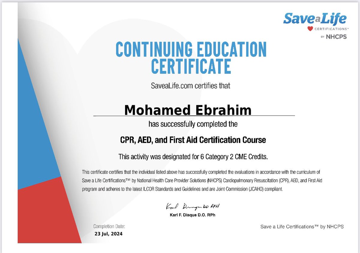 moahmed2712's tweet photo. I am thrilled to announce that I have been certified by National Health Care Provider Solutions (NHPCS) and received my provider card🙏
@AcademyHealth #NHPCS #NHPC14 https://t.co/QIuwcGMkBr