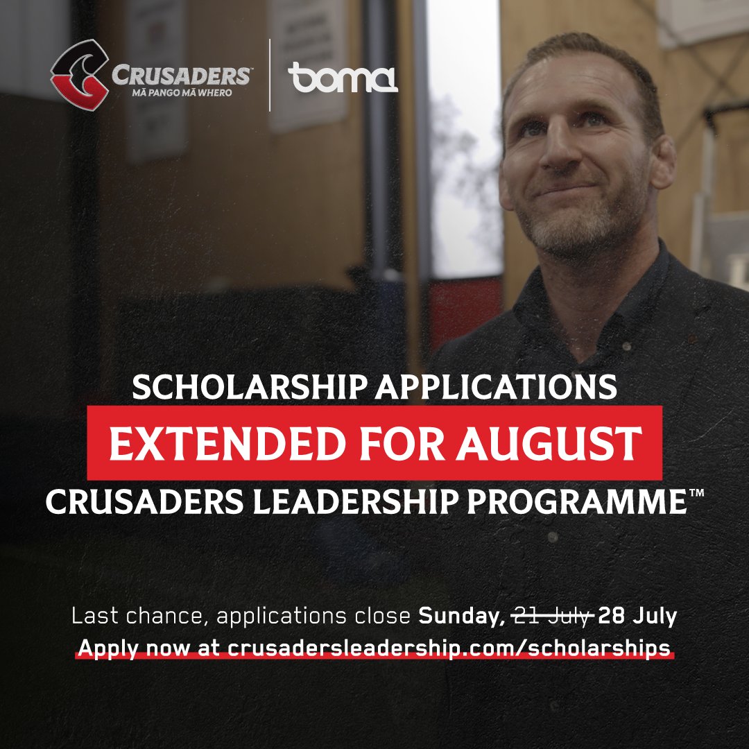 You deserve all the goodness from the Crusaders Leadership Programme™. You have an extra week to get your scholarship application in for August. 😊 Applications now close Sunday, 28 July.  Don’t delay — this week will fly by. ⏳ Here’s the link to apply: hubs.ly/Q02HKPcW0