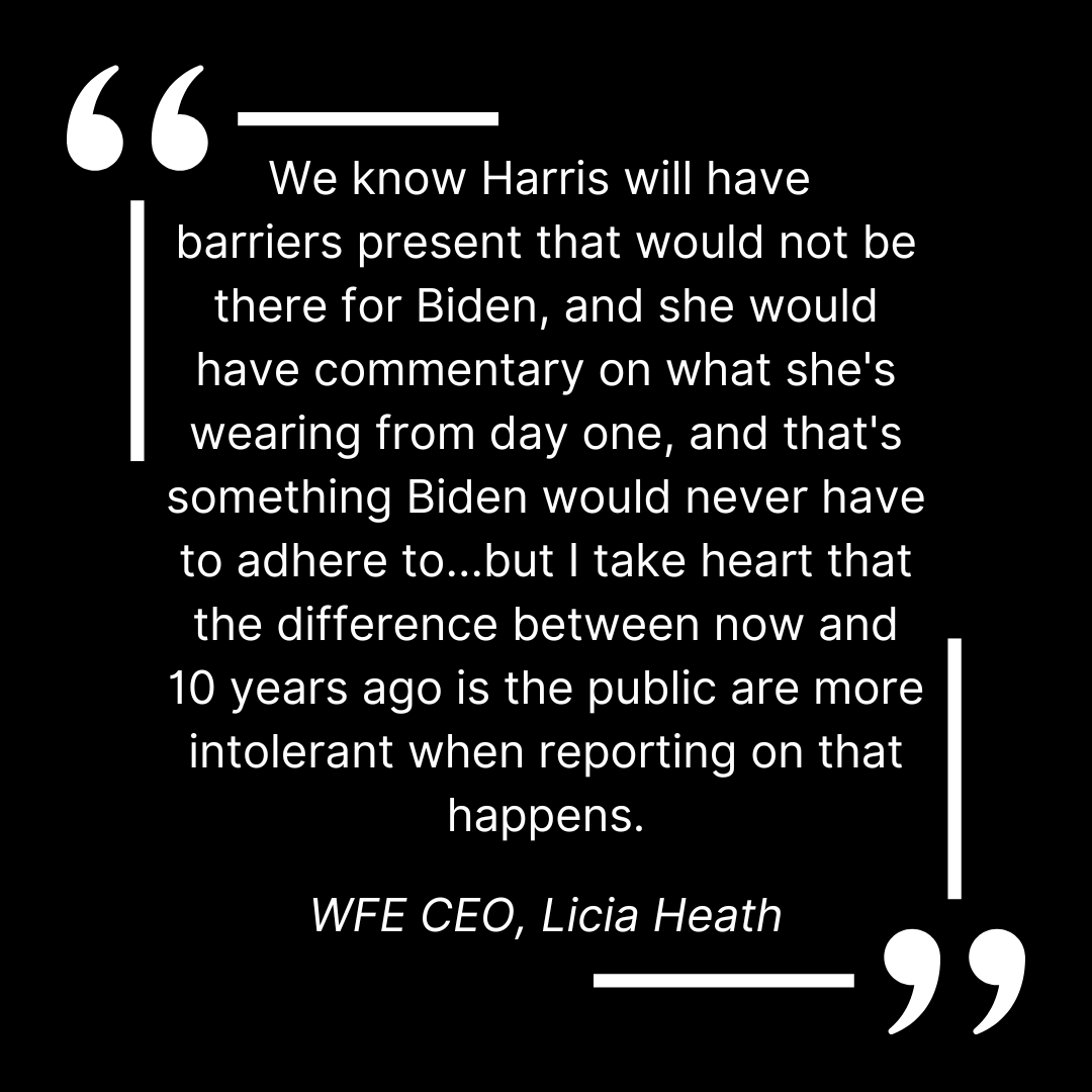 Women for Election (@womenelectionoz) on Twitter photo Joe Biden's decision to withdraw from the US Presidential Race and the likely endorsement of Kamala Harris as his replacement is making headlines around the world.
<a href="/canberratimes/">Canberra Times</a> asked WFE CEO, <a href="/LiciaHeath/">Licia Heath</a>: what would Harris' endorsement signal to women?
#WomenInPolitics Joe Biden's decision to withdraw from the US Presidential Race and the likely endorsement of Kamala Harris as his replacement is making headlines around the world.
<a href="/canberratimes/">Canberra Times</a> asked WFE CEO, <a href="/LiciaHeath/">Licia Heath</a>: what would Harris' endorsement signal to women?
#WomenInPolitics