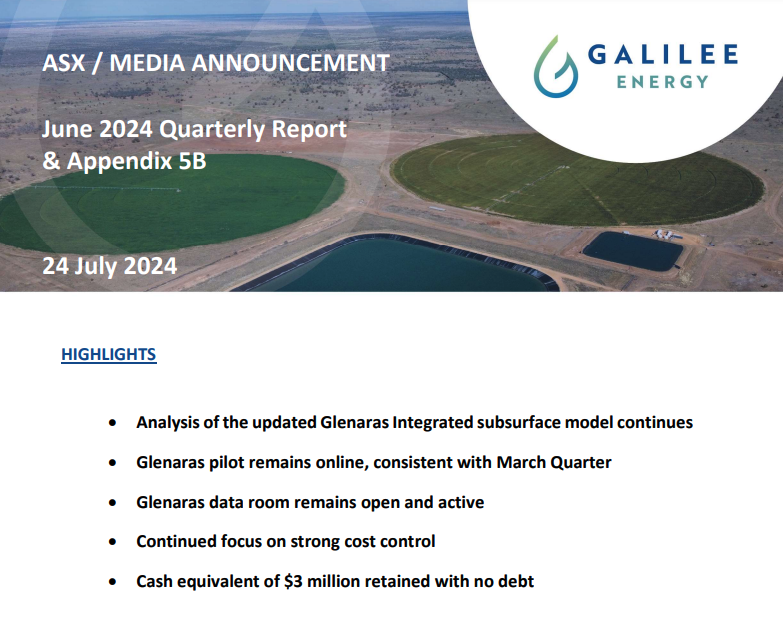 GalileeEnergy's tweet photo. With forecasts of longer term shortages in Australia’s east coast gas market, @GalileeEnergy (#ASX: $GLL) continues to advance its flagship Glenaras project in Queensland. See more in GLL’s Quarterly 👇https://t.co/fHQFdexnWj
#glenaras #energytransition #eastcoastgas #energy https://t.co/JLlxBDBLq7