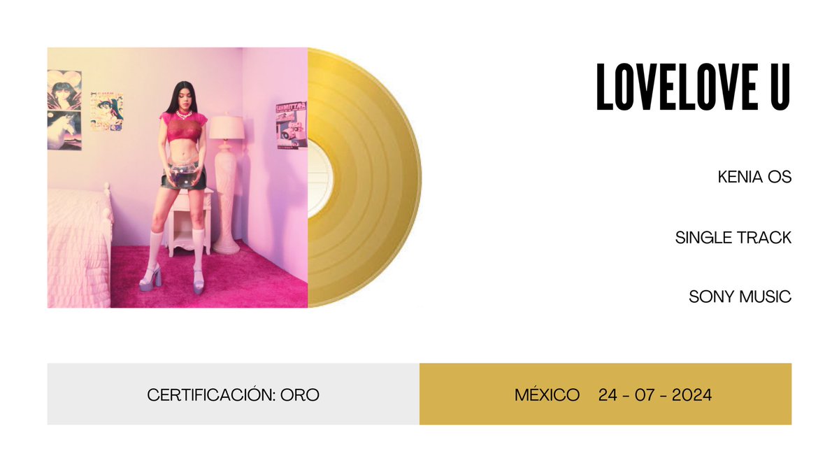 updateskos's tweet image. 'LoveLove U' certifica disco de oro en México, tras vender más de 70k de copias en el país.