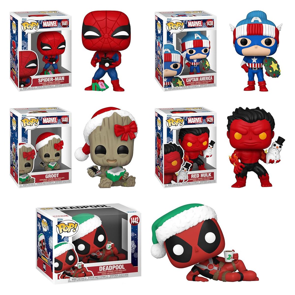 Preorder Marvel Holiday Funko Pop! featuring Deadpool, Spider-Man 