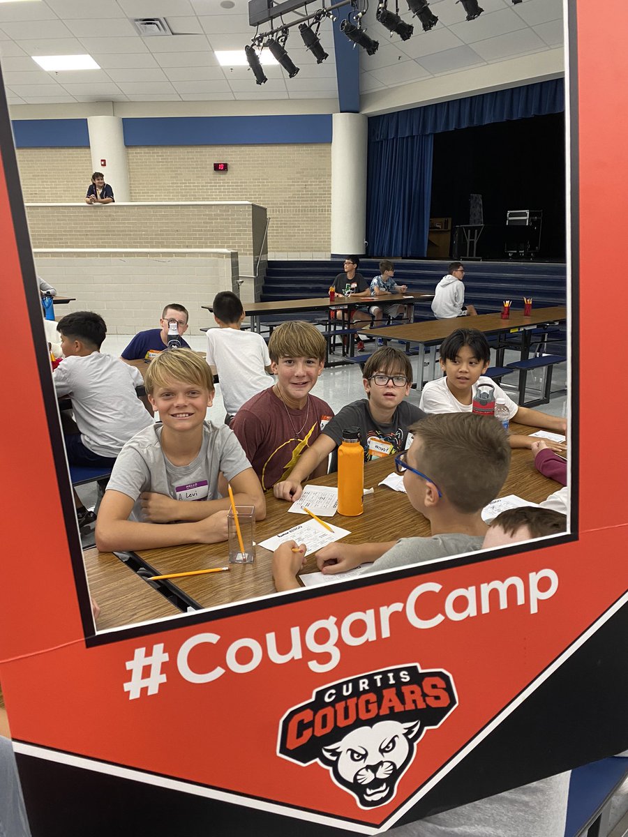 curtiscougars's tweet photo. Our first event of the year was today with our incoming 7th grade Cougar Camp! So exciting seeing kids back on campus today! It’s going to be a great year! @curtiscougars #classof2030 https://t.co/zeUh6BX2rQ