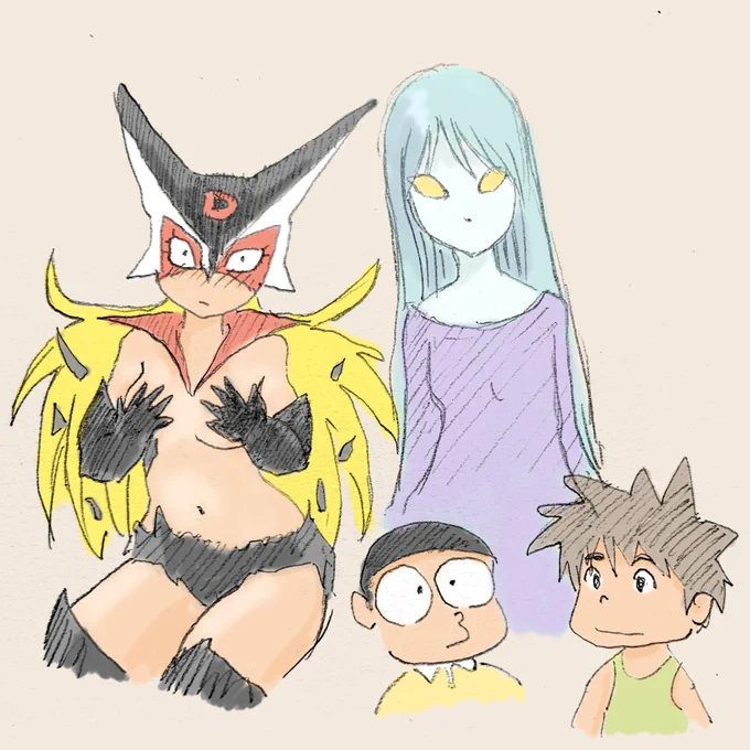 そうだ、元々この絵は小原乃梨子さんのキャラを描いたんだったな…  みんな魅力的でしたね