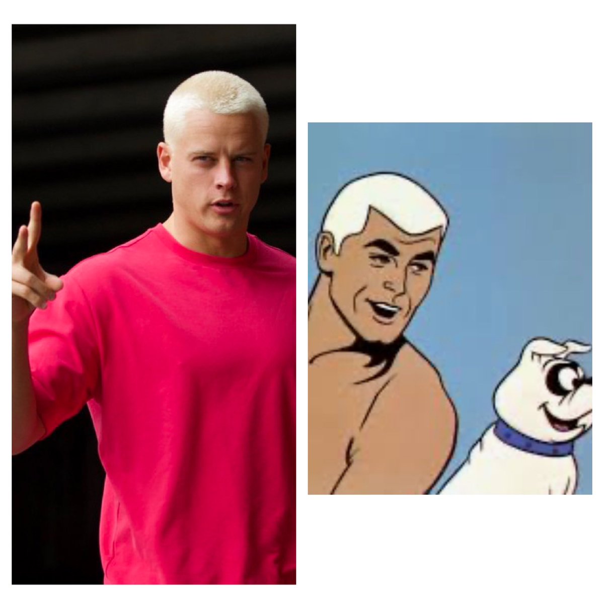 Mike_Hummer's tweet image. Joe Burrow doing his best Race Bannon impersonation #JohnnyQuest #NFL