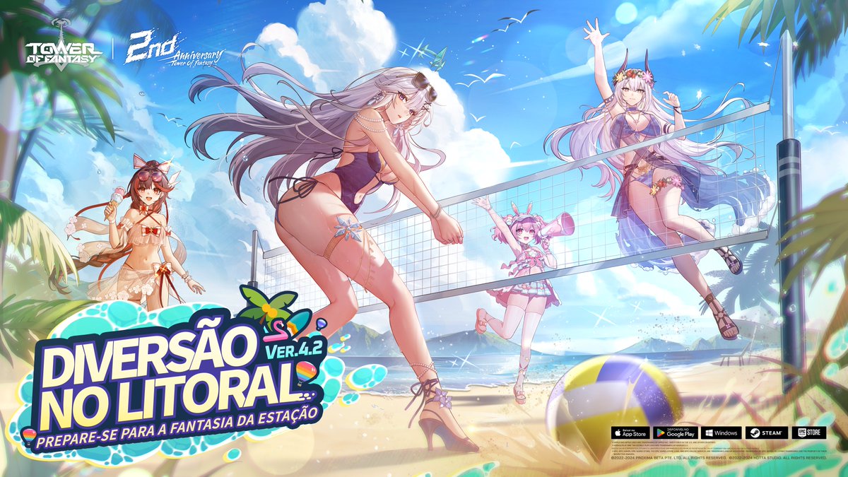 #ToF ⚔ Diversão no Litoral

🏖️ Forme uma equipe nas praias de areia, e prepare-se para o calor do verão!

🎉 Também estamos celebrando este verão especial do 2º aniversário, com eventos exclusivos e recompensas.

🍹 Nova versão chegando em breve em #6 de ago.
#ToF2ndAnniv