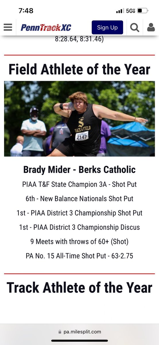 Mike Mider (@mikebville) on Twitter photo Congratulations <a href="/MiderBrady/">Brady Mider</a> what an accomplishment!!! <a href="/sara_xfit/">Sara</a> <a href="/RayCoachThrows/">Ray Robinson</a> <a href="/ThrowersUni/">Throwers Universe</a> <a href="/nationalthrows/">National Throws</a> <a href="/PaulRobertsCuse/">Paul Roberts</a> <a href="/MDrago59/">Mike Drago</a> <a href="/milesplit/">MileSplit US</a> <a href="/SpotlightBerks/">Spotlight On Berks Sports</a> Congratulations <a href="/MiderBrady/">Brady Mider</a> what an accomplishment!!! <a href="/sara_xfit/">Sara</a> <a href="/RayCoachThrows/">Ray Robinson</a> <a href="/ThrowersUni/">Throwers Universe</a> <a href="/nationalthrows/">National Throws</a> <a href="/PaulRobertsCuse/">Paul Roberts</a> <a href="/MDrago59/">Mike Drago</a> <a href="/milesplit/">MileSplit US</a> <a href="/SpotlightBerks/">Spotlight On Berks Sports</a>