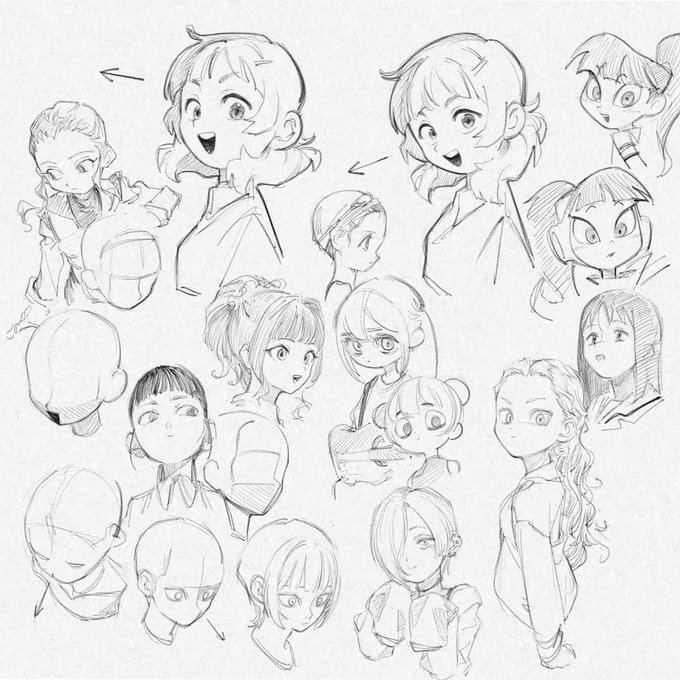 最近描いてる最中頭の向き分からなくなっちゃうので已むを得ず練習