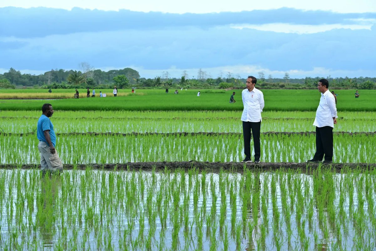 Bersama Ibu Iriana Joko Widodo, kami meninjau simulasi penggunaan pesawat nirawak atau drone dalam proses pemupukan di sawah seluas 40.000 hektare. Simulasi ini adalah contoh penerapan konsep pertanian pintar (smart farming).

Selain pengendalian jarak jauh, smart farming