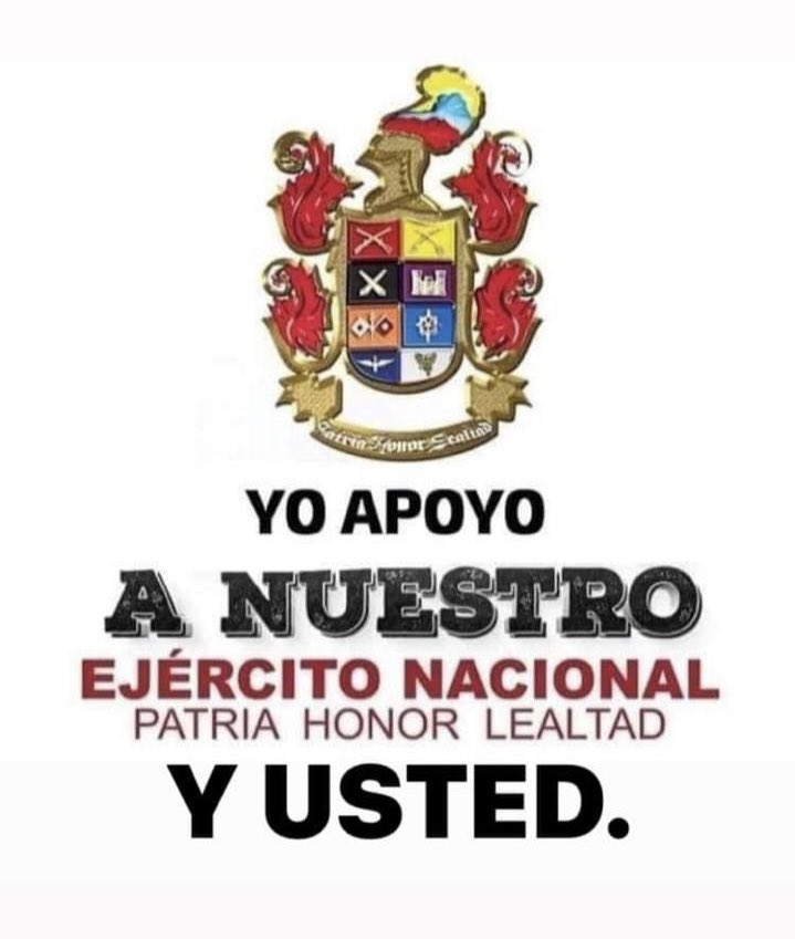 Me siento ¡ORGULLOSO! De nuestro Glorioso Ejército Nacional. Confío plenamente en este Ejercito con mas de dos siglos de inmenso sacrificio, dedicación y compromiso incondicional con el pueblo Colombiano.
#YoApoyoAnuestroEjércitoNacionalYusted.
¡Animo!  ¡Animo!  ¡Animo! 
soldados