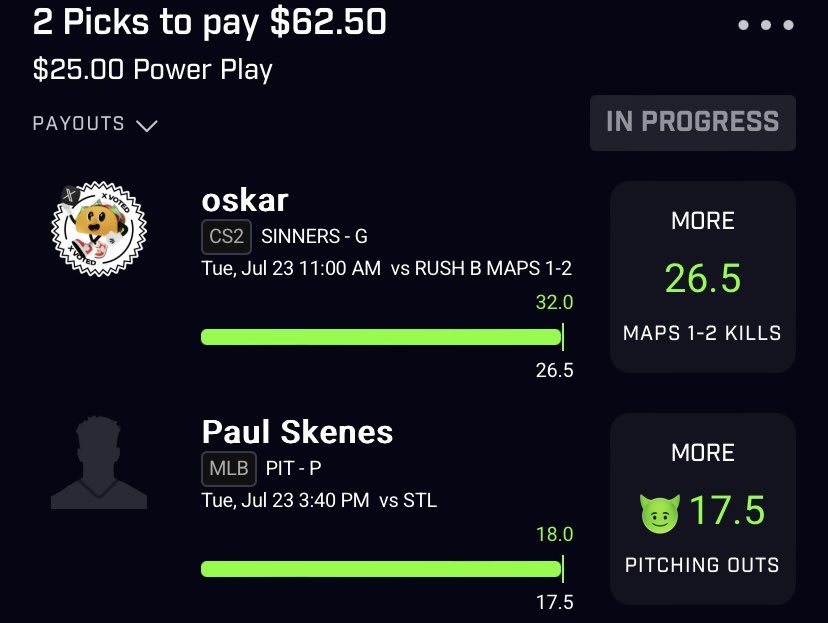 LeGoatBets's tweet photo. Cash the Best Goblin on the board ✅✅

No sweat needed 😮‍💨🆓

Who tailed? 🔥

All slips posted 👇
⭐️50% OFF DubClub Link: https://t.co/SqbfTH4YSa…

#CSGO #VAL #Dota2 #NFL
#Underdog #GamblingTwitter #LeagueOfLegends #PlayerProps #PrizePicks #Like #Esports #Sportsbook #NBA #WNBA #MLB #GamblingX
