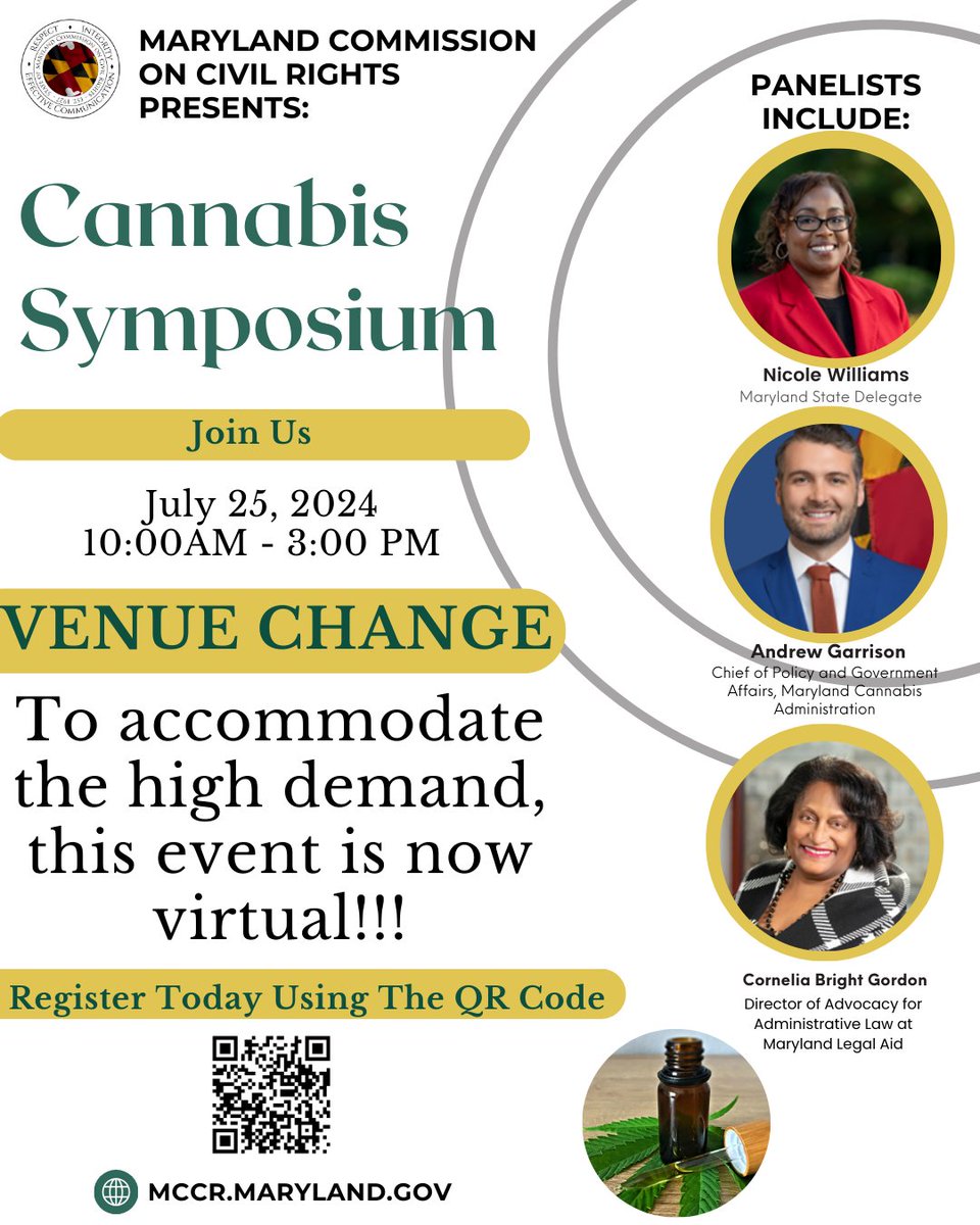 Due to the high volume of interest in this topic, this event is now virtual.   

To register, scan the QR code or visit eventbrite.com/.../cannabis-s…...
SPACE IS LIMITED!!!!!!!!