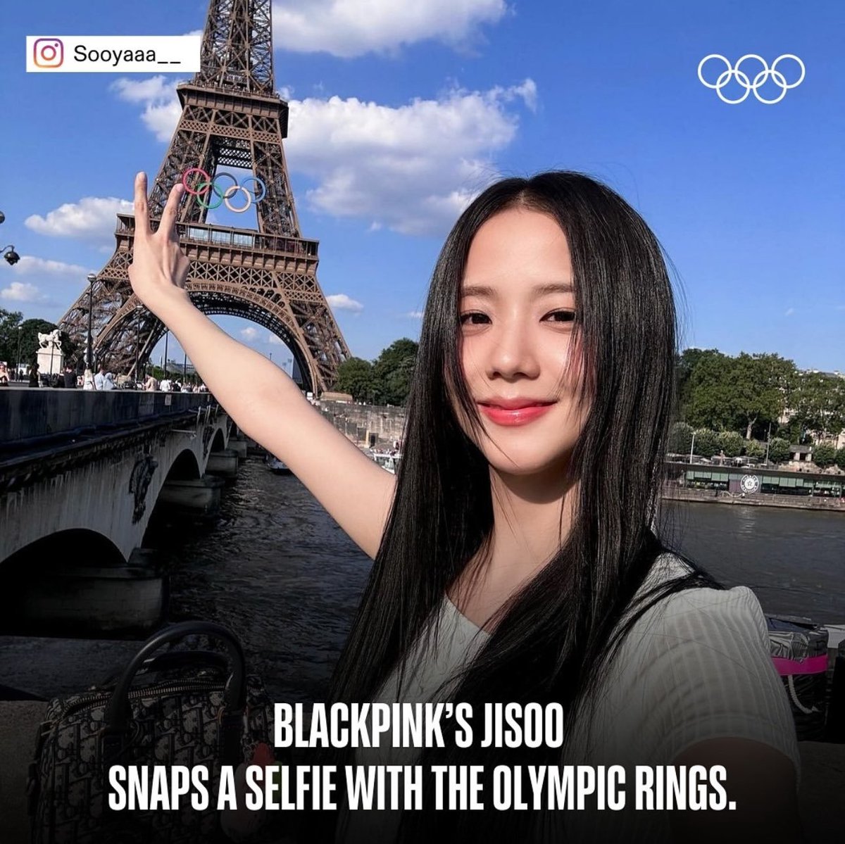 lovskpinks's tweet photo. El Instagram de los Juegos Olímpicos ha actualizado con una foto de JISOO:

“Con los Juegos a la vuelta de la esquina, celebridades de todo el mundo han demostrado su amor por #Paris2024 ✨🥇" https://t.co/nhNZaxU0sG