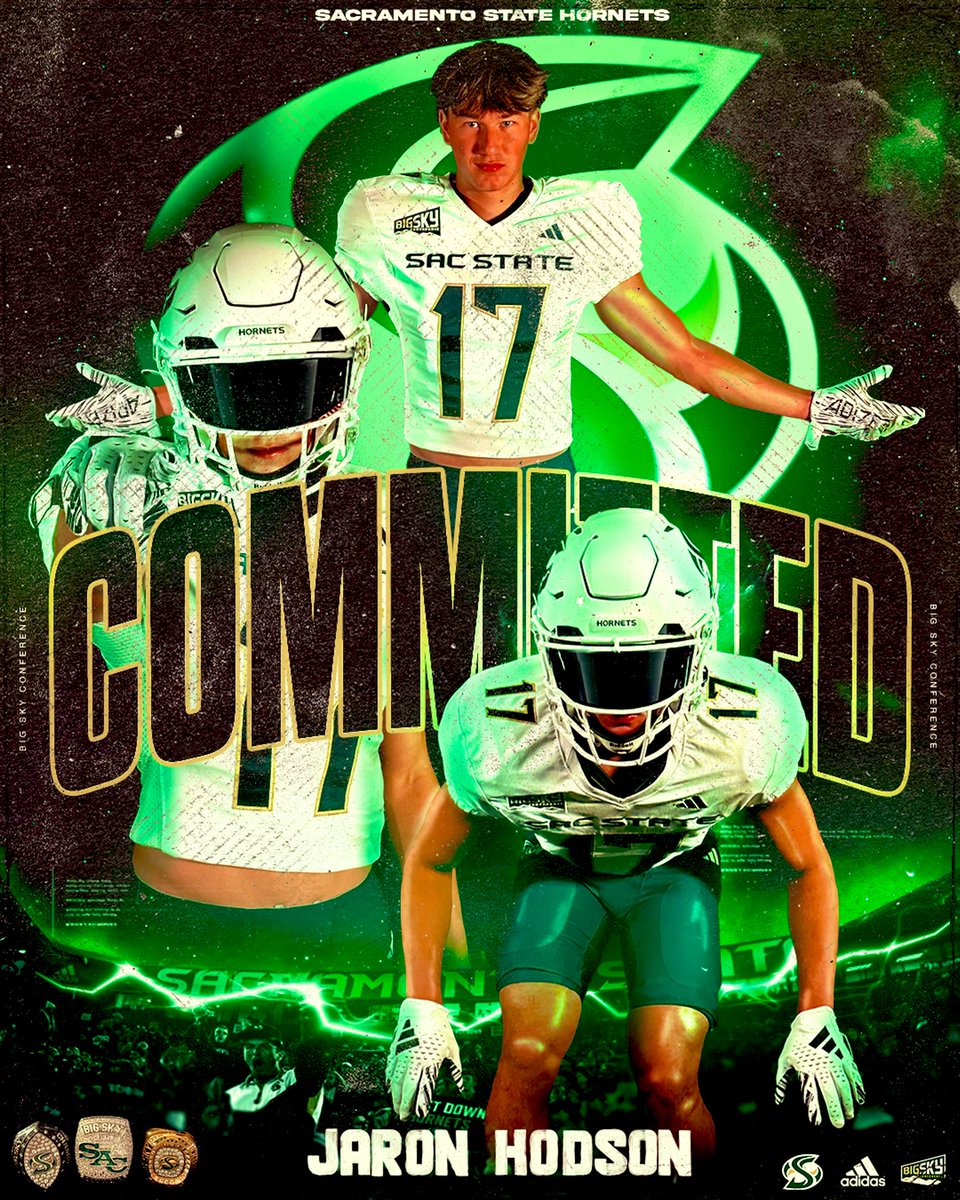 Jaron Hodson | DB | 180lbs | c/o 2025 | 6β0 | (@jaronhodson) on Twitter photo Committed!!! Thank you to my friends, family, and coaches who have pushed me to this point. Truly blessed to further my career at Sac State!
<a href="/CoachAThompson/">Andy Thompson</a> <a href="/CoachCherokee/">Cherokee Valeria</a> <a href="/coachkmr/">Kris Richardson</a> <a href="/misi_tupe/">Misi Tupe π¦πΈπΌπΈ</a> <a href="/Passing_Academy/">NorCal Passing Academy</a> <a href="/CoachIrsik1/">Coach Irsik</a> <a href="/rbeezy_3/">Coach Ryan Battle</a> <a href="/CoachChoisser/">Scott Choisser</a> @CoachColeFHS <a href="/coachsclater/">Zach Sclater</a> Committed!!! Thank you to my friends, family, and coaches who have pushed me to this point. Truly blessed to further my career at Sac State!
<a href="/CoachAThompson/">Andy Thompson</a> <a href="/CoachCherokee/">Cherokee Valeria</a> <a href="/coachkmr/">Kris Richardson</a> <a href="/misi_tupe/">Misi Tupe π¦πΈπΌπΈ</a> <a href="/Passing_Academy/">NorCal Passing Academy</a> <a href="/CoachIrsik1/">Coach Irsik</a> <a href="/rbeezy_3/">Coach Ryan Battle</a> <a href="/CoachChoisser/">Scott Choisser</a> @CoachColeFHS <a href="/coachsclater/">Zach Sclater</a>