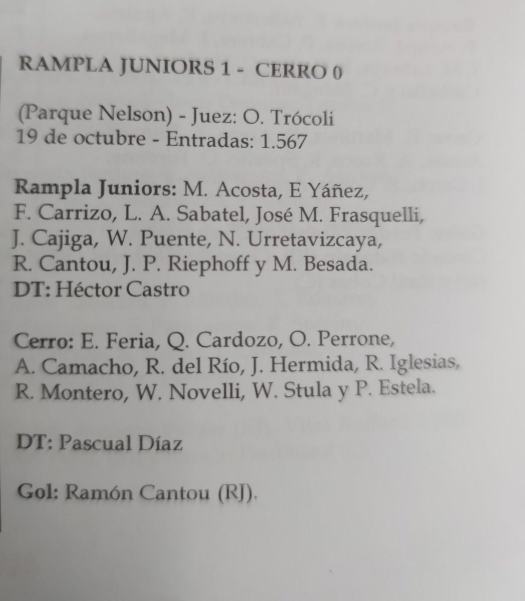 - Año 1947 - Se disputaron los dos primeros clásicos por el Campeonato Uruguayo de la Divisional A (época profesional). Empate 1 - 1 y victoria de Rampla 1 - 0.

Información del libro EL CLÁSICO RAMPLA - CERRO de Miguel Aguirre Bayley.