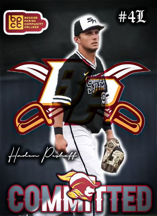 knightknation4L's tweet photo. Congratulations to 2025 Haden Peshoff of Sam Houston HS on his commitment to Bossier Parish CC.  Awesome news for this young man and his family !! Proud of you Haden #4L @haden_peshoff @shhsbaseballmb @PrepBaseballLA @2DsportsLA @PerfectGameUSA @BPCCCavs @MarucciSports @VictusSports