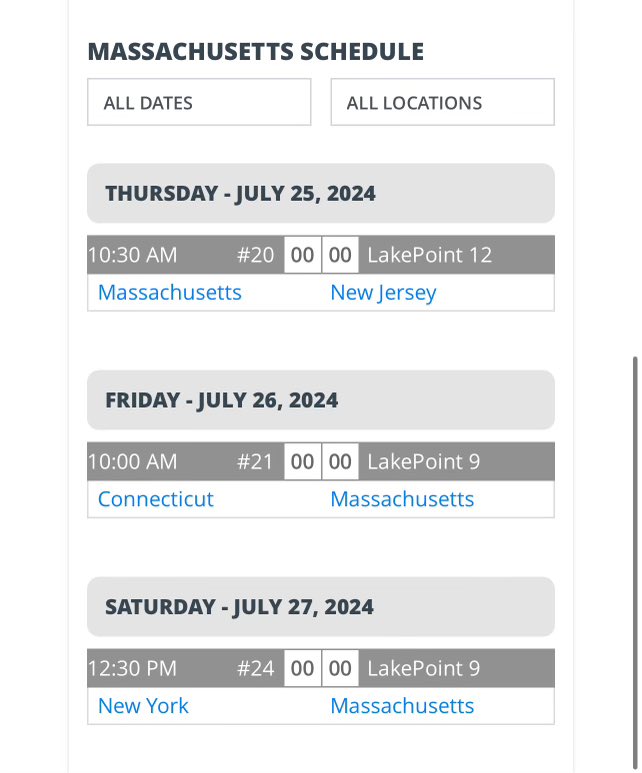 I am excited to represent team Massachusetts at the PBR Future games.  Thank you to  <a href="/PBNewEngland/">Prep Baseball New England</a> for the opportunity. Below is my schedule for the rest of the week.