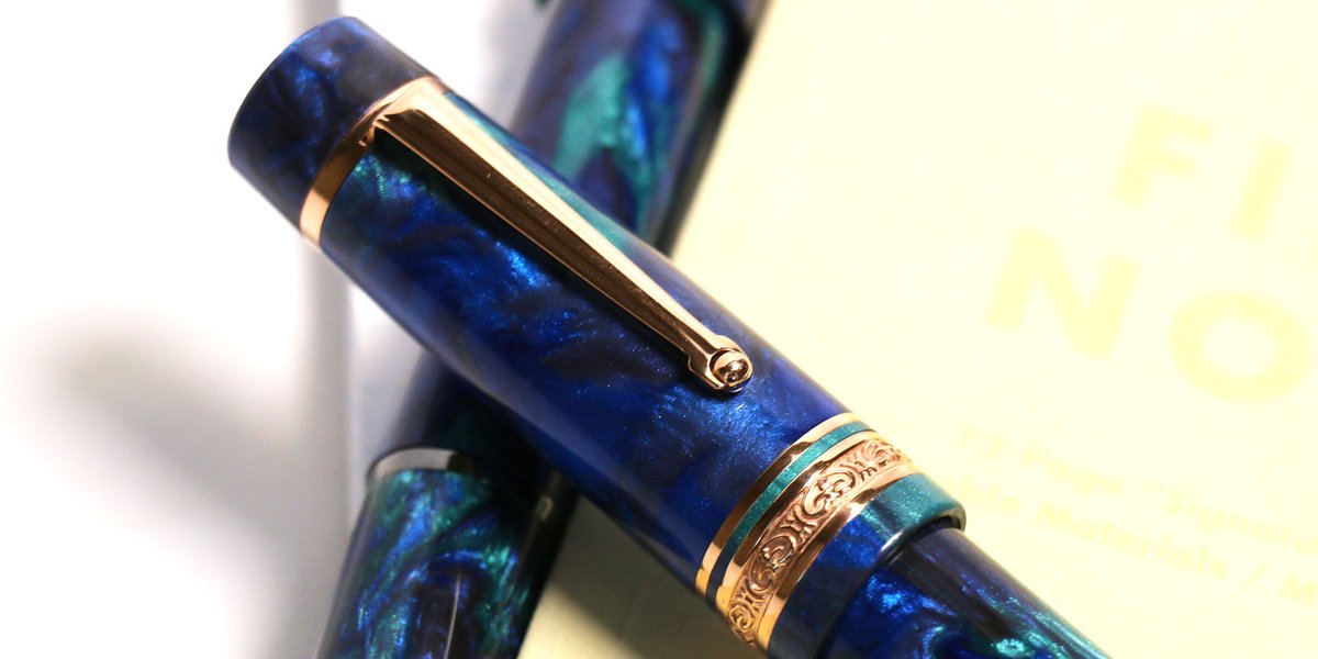 PenChalet's tweet photo. Attention Collectors: Don't miss out on this colorful one-of-a-kind Delta x Brooks collaboration. The Delta DV Original OS #LimitedEdition Riviera Blue #FountainPens are absolute stunners: https://t.co/j0jar3XpSt #Delta #DVOriginal #BrooksResin #PenChalet #Collectors #Pens https://t.co/xh0kGhjXAr