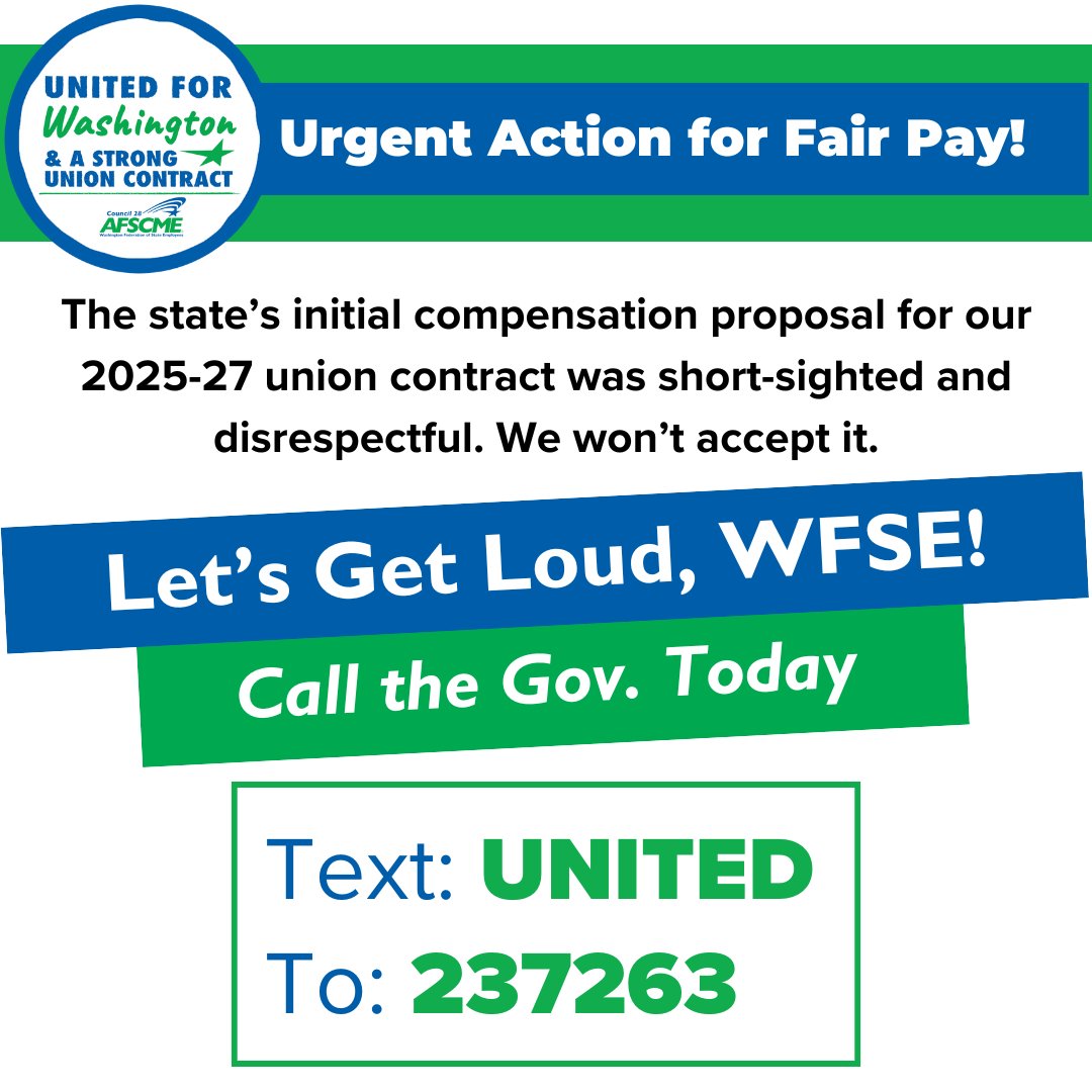 wfsec28's tweet photo. Every state employee should be paid fairly, be able to afford to live where they work, be able to put in 40 hours and not have to worry about how they will pay the bills. We should be getting ahead, not worrying about falling behind. https://t.co/FdOL2EnVI3

#UnitedForWashington https://t.co/Z4XWIXYfb4