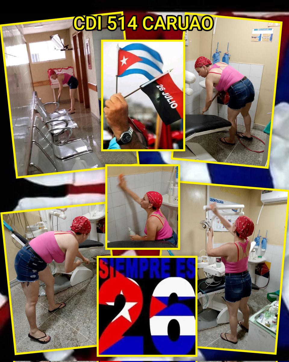 PlanellsRaiza's tweet photo. En nuestro @CDI514Caruao del estado @LguCubacoopera se intensifican las jornadas de limpieza e higienización en saludo al 26 de Julio, garantizando así en nuestro servicio de Odontología la calidad de la atención al pueblo venezolano.
#CubaEnModoVictoria
#LaHistoriaPorAsalto https://t.co/LoBNozV0PB