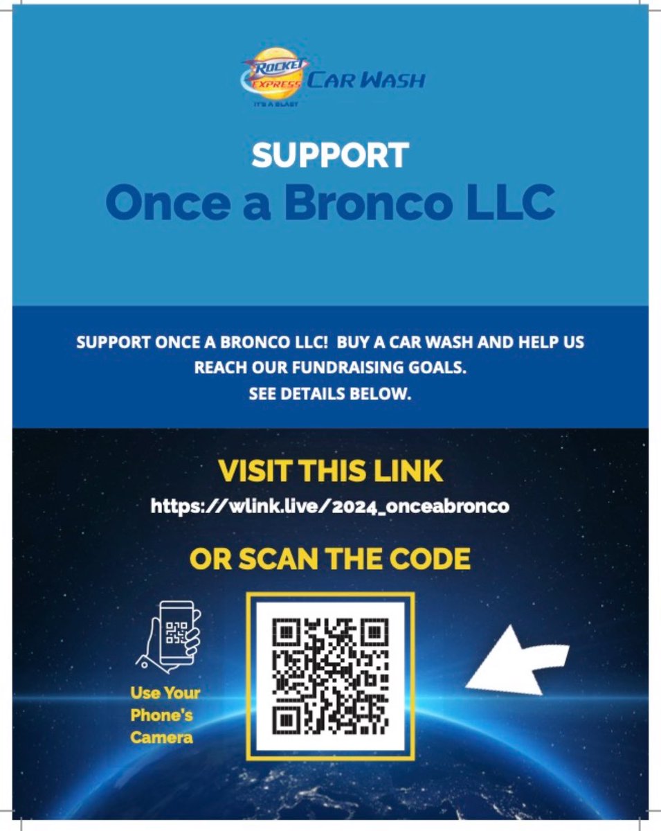 OnceABroncoTBT's tweet photo. Help OAB get ready for next years TBT! Pre purchase a car wash and some of your purchase will help us get ready for next year! https://t.co/ILryqiRB9A