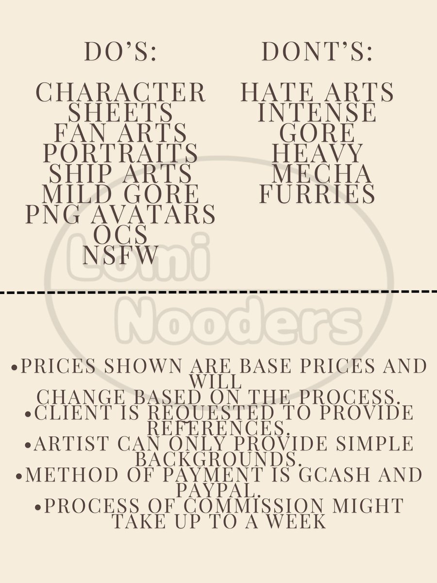 loml_noodles's tweet image. Hello Everyone! Im Lomi Noodles, currently open for commissions! Heres my updated commission sheet with given samples of my artworks. DMS are always open!

Reposts are appreciated!

#Commission #artist #art #ArtistOnX #arttwt #arttwt #commission_open #commission_art