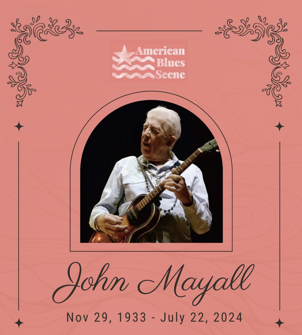 AmeriBluesScene's tweet photo. 💔 

“I’ve had a very interesting life,” John Mayall once told American Blues Scene. “And I think, being a musician, you are able to put your experiences into music…”

John was announced as a 2024 Inductee to the Rock &amp; Roll Hall Of Fame. https://t.co/C8V62r9moc https://t.co/9LRsN1L2js