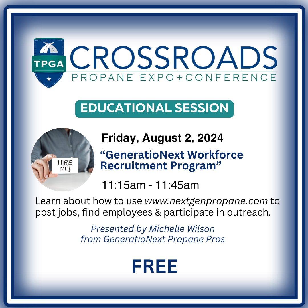 Join the Propane Council of Texas on Friday, August 2nd, for FREE educational sessions at the 2024 Crossroads #Propane Expo &amp; Conference hosted by TPGA
📍 Marriott Dallas Allen Hotel
777 Watters Creek Blvd Allen, TX 75013
Learn more at bit.ly/3Ygi79R